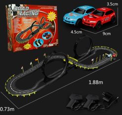 2 Lane High Performance Super Loop Slot car Racing Track W/ 2 cars