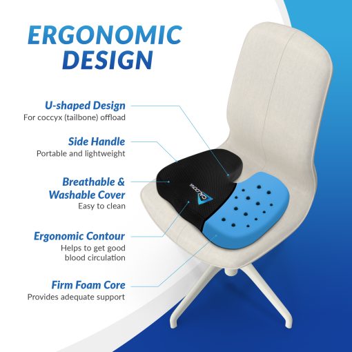 CALOONA Gel Infused Memory Foam Seat & Back Cushion Combo