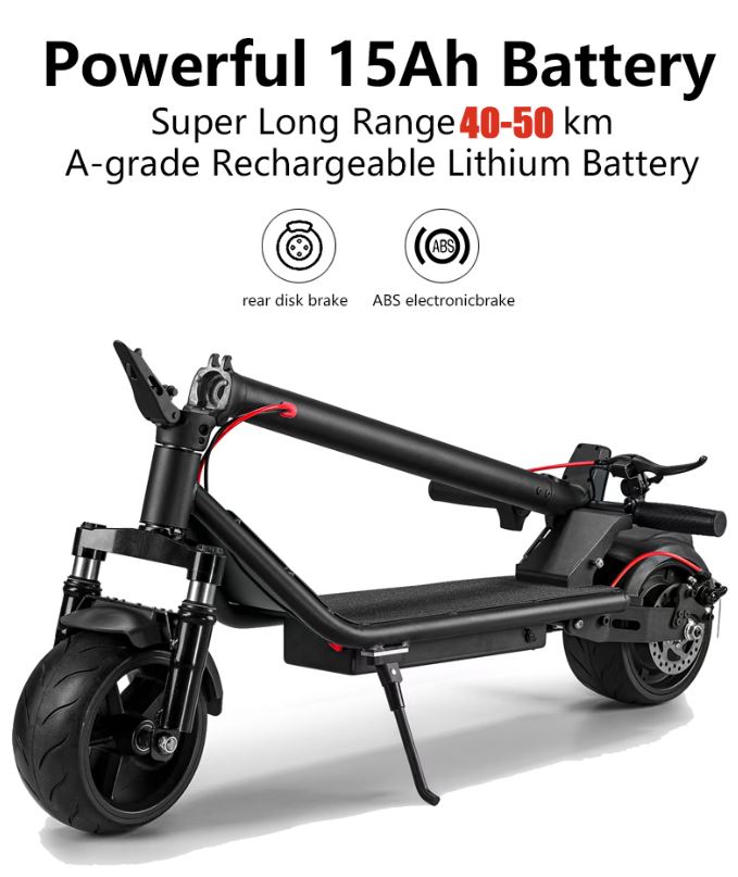 ES01 Trottinette Électrique pliable 9 inch Wide Solid Tyres APP CONTROL  500W MOTOR 10Ah BATTERY 40-50km RANGE POIDS MAXIMUM 150kg