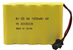 6V  1000mAh Rechargeable Battery 2 Pin