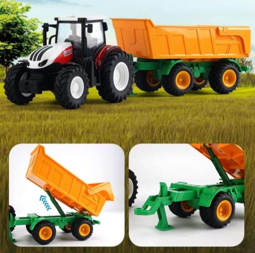 RC Farm Tractor 1/24 Scale Toy 4 Wheel with Tipping Trailer - Image 2